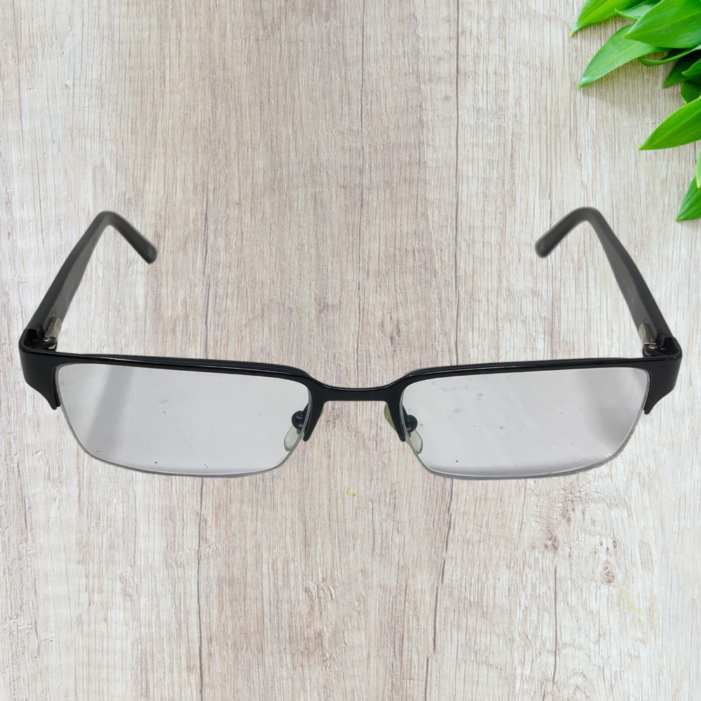 Versace Black Rectangular Half Rim Eyeglasses Fra… - image 2